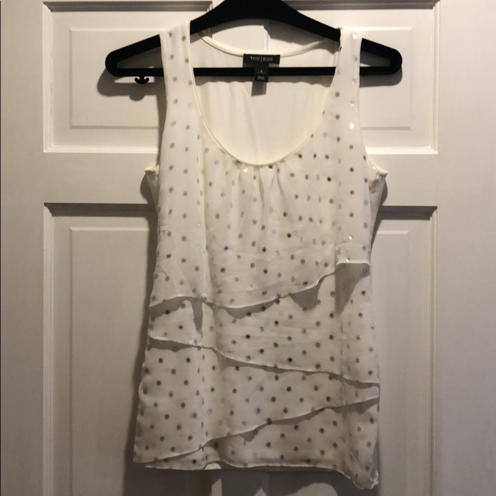 White House Black Market Ruffled Blouse Size S
